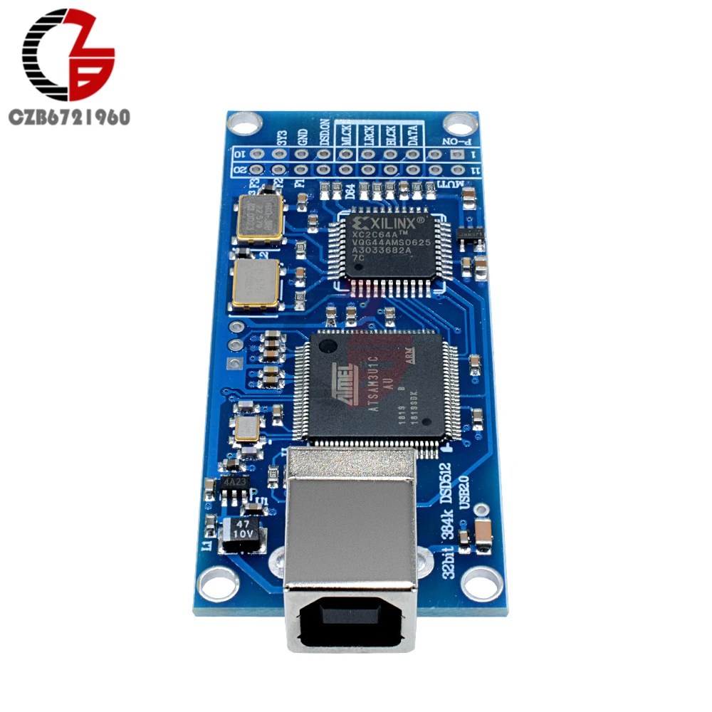 Плата декодера ATSAM3U1C XC2C64A USB интерфейса DAC поддержка DSD512 32 бит 384K I2S DSD выход для