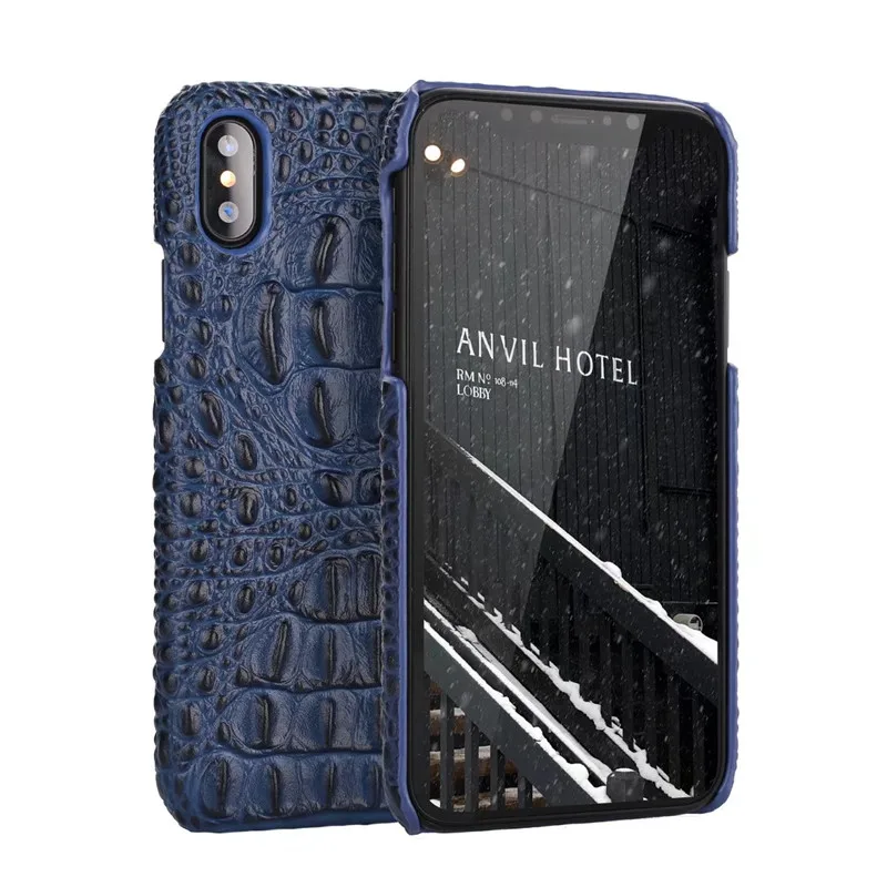Luxury 3D Back Case For Apple iPhone X 10 Cover Genuine Leather Crocodile Head Phone Bags Cases 6 6S 7 8 PLUS | Мобильные телефоны