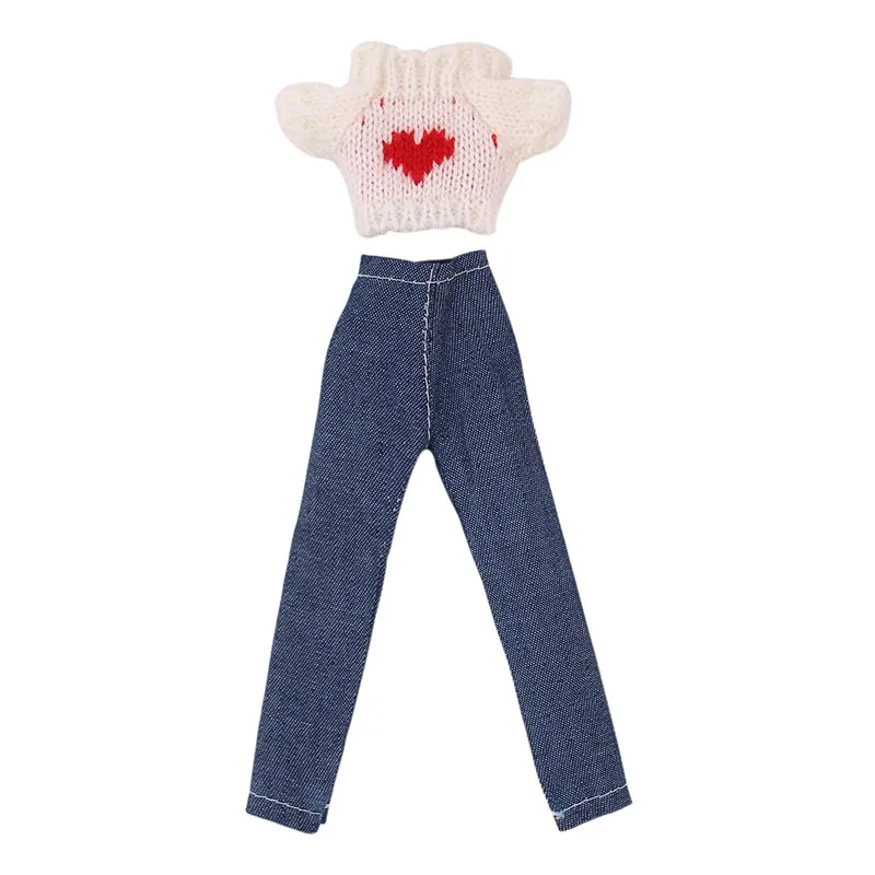 LUCKDOLL 15 Стиль 1 комплект одежды = свитер+ джинсы для BJD 30 см 1/6 Blyth куклы Barbiees одежда, игрушки для девочек, поколение, подарок на день рождения - Цвет: B31