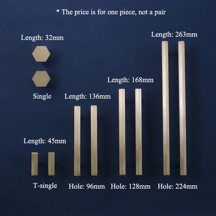 1,"-15" Золотой твердый медный шестигранник Ручка Т Бар шкаф тяга для кухни комнаты прямой комод ручка и ручка мебельная фурнитура