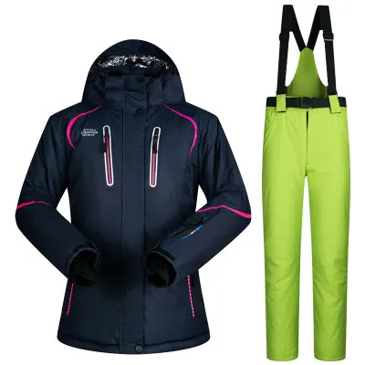 color 4 MUTUSNOW женский лыжный костюм лыжный сноуборд куртка брюки супер теплый с капюшоном зимняя одежда брюки ветрозащитный водонепроницаемый пальто брюки - Цвет: color 4