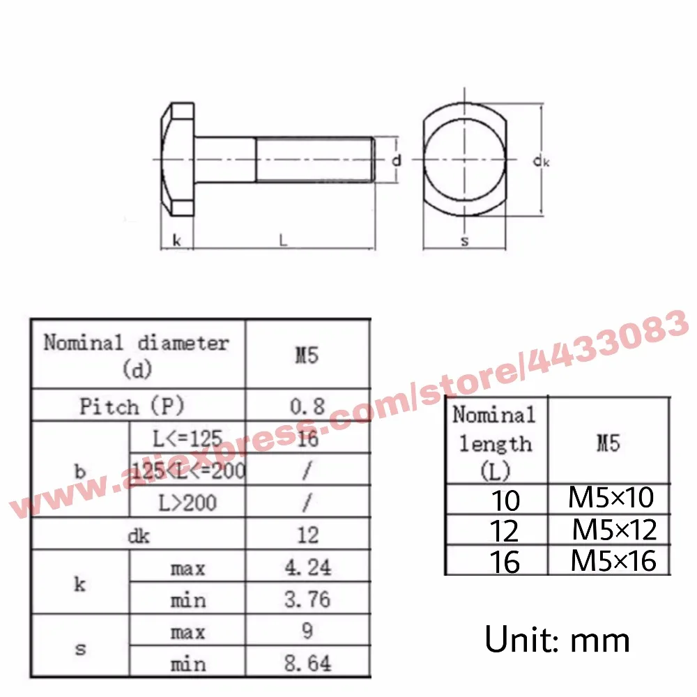 10 шт. M5* 10/M5*12/M5*16 болты для 40 т-образных Т-образных болтов Т-образные болты с Т-образной головкой винтовой желоб T-bolt серии
