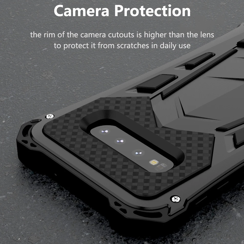 For Samsung S10 Cover Case Luxury Hard Metal Aluminum Alloy TPU Silicone Armor Shockproof Phone for Plus Funda | Мобильные телефоны