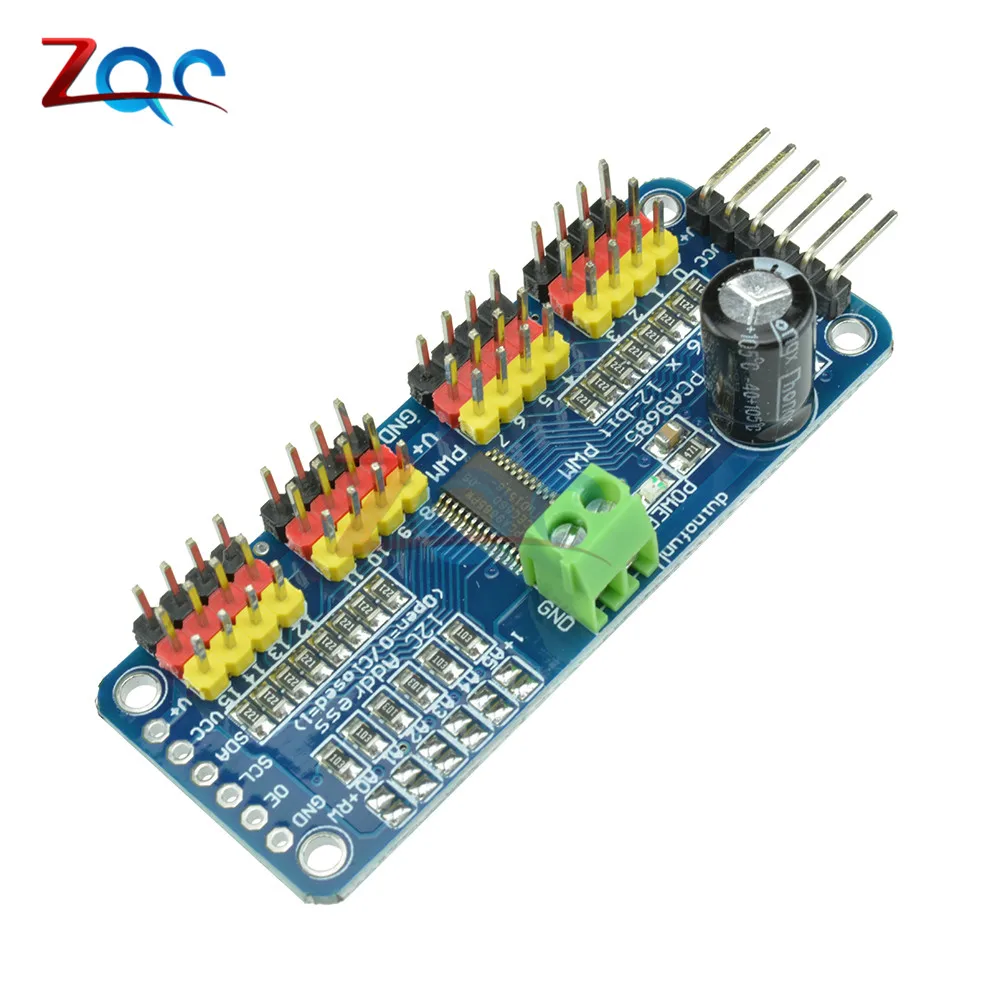 16-канальный 12-битный модуль PWM/Servo Driver-I2C интерфейса PCA9685 защитный Raspberry pi