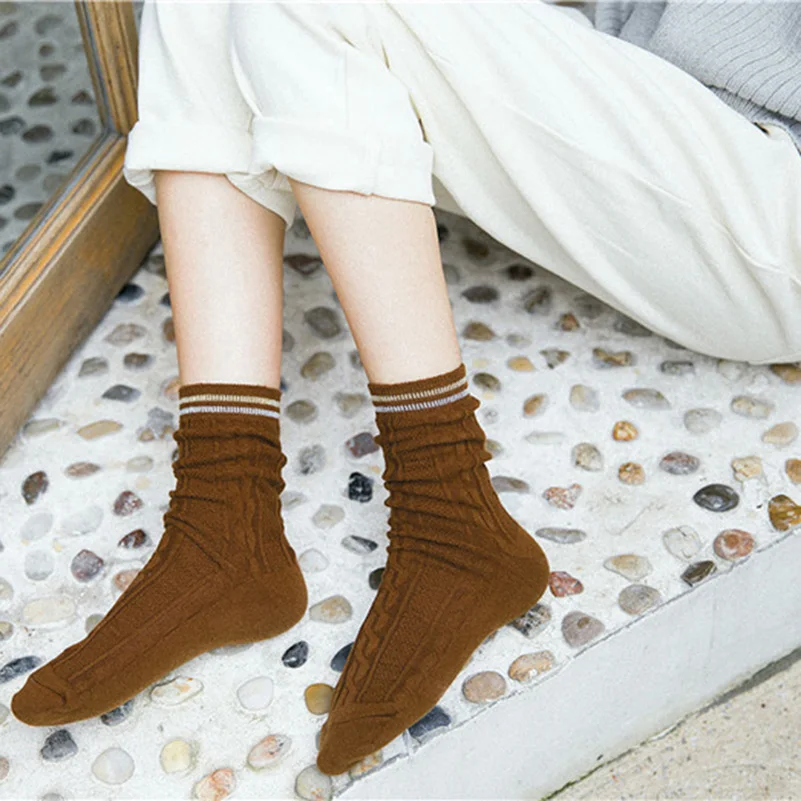 6 пар в партии Классические хлопковые полосатые носки искусство винтажном стиле