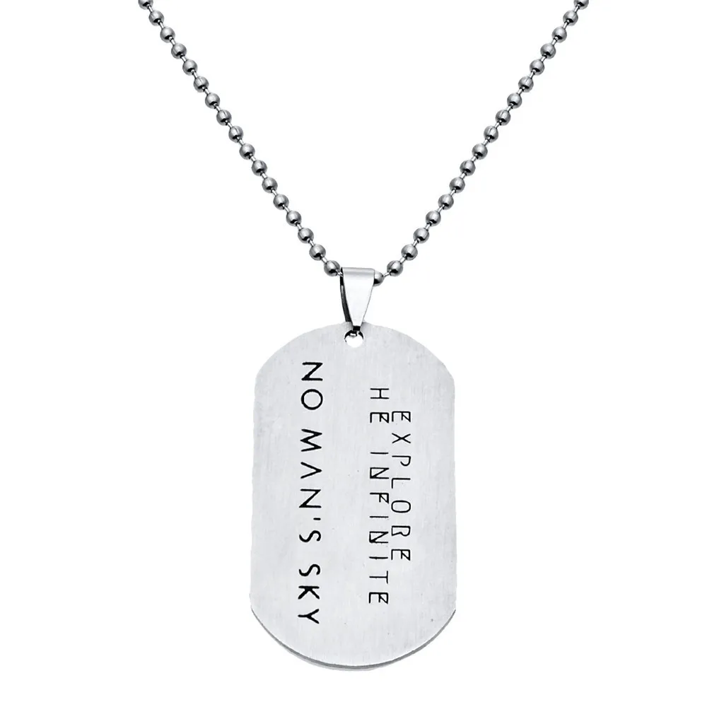 MMORPG игра Нет мужское небо логотип цепочка из нержавеющей стали круглые бусины