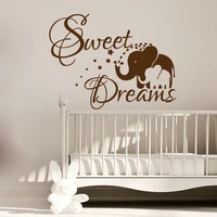 zooyoo sweet dream elephant mom and her baby wall sticker pvc vinyl art kids bedroom wall decor decals murals decoration