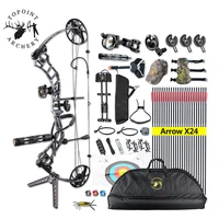 1set 19 70lbs archery compound bow trigon right hand cnc milling bow riser ibo 320fps hunting shooting accessory