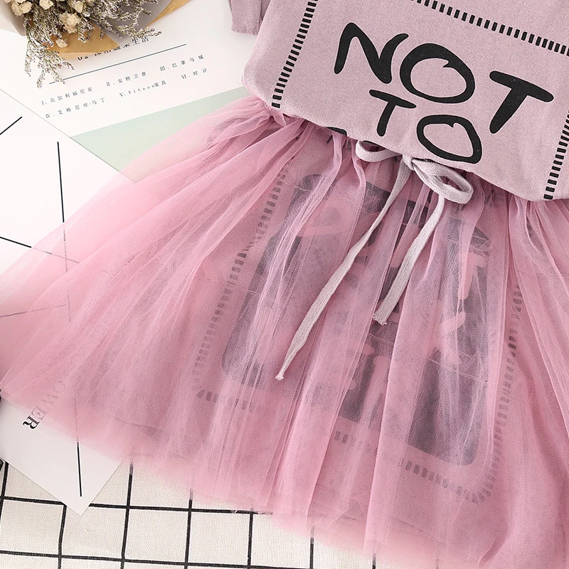 Toddler Girls summer dresses 2018 Letter Printed Mesh ball gowns for children wedding lace party dress beach kids elegant | Детская
