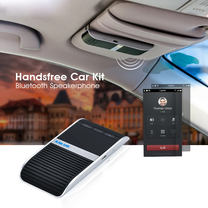 ANLUD громкой связи Bluetooth Car Kit Солнцезащитный козырек Динамик телефон аудио Музыка