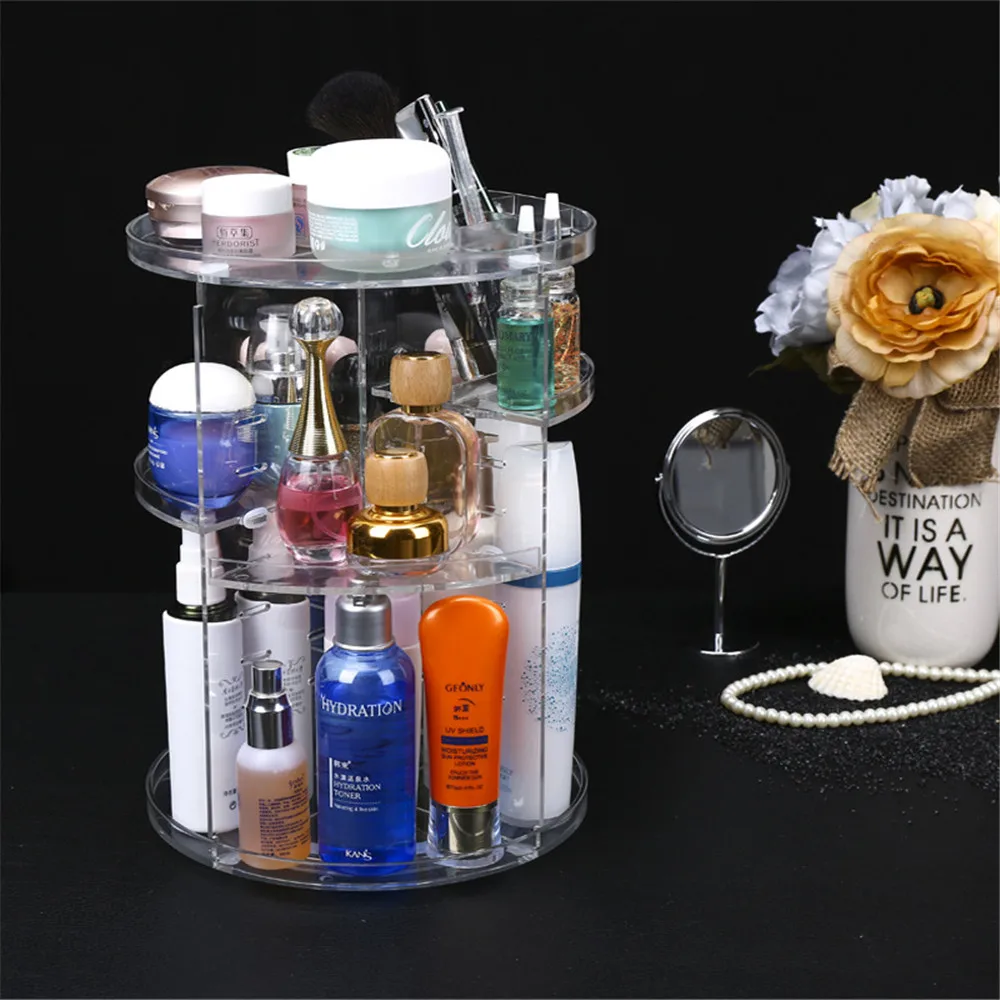 LIYIMENG Portable Transparent Makeup Organizer Storage Box Acrylic Make Up Cosmetic Drawers | Дом и сад