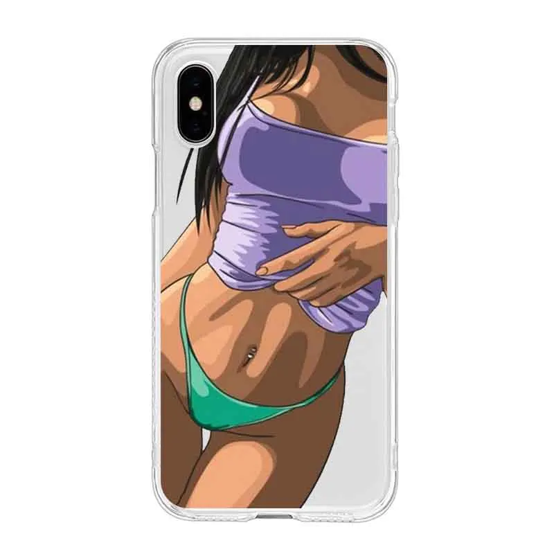 Сексуальная горячая девушка лето Twerk TPU прозрачный чехол для телефона iPhone 6G 6s 7 8plus