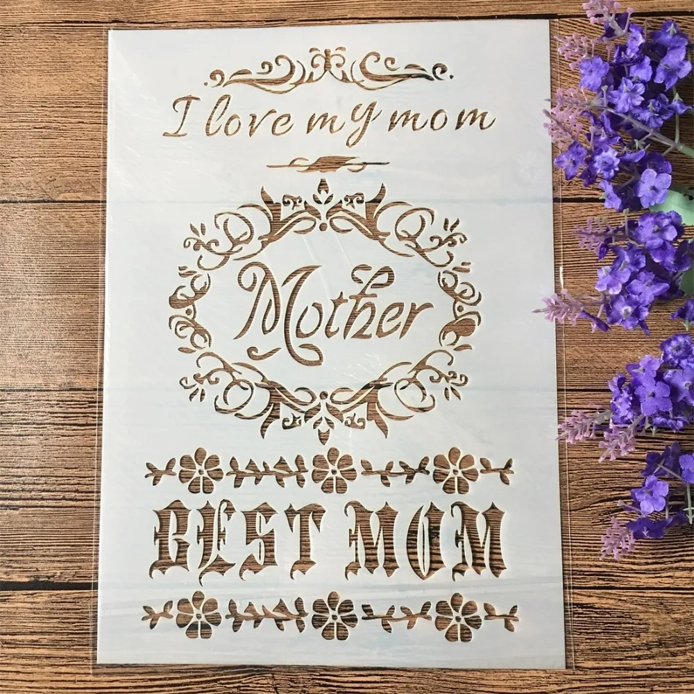 2 шт./лот A4 Best Mom Fresh продукция сделай сам слойные трафареты живопись Скрапбукинг