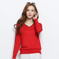 new 2020 autumn spring sexy v neck cashmere sweaters women candy color outerwear pullover tops quality knitted wool sweater d198