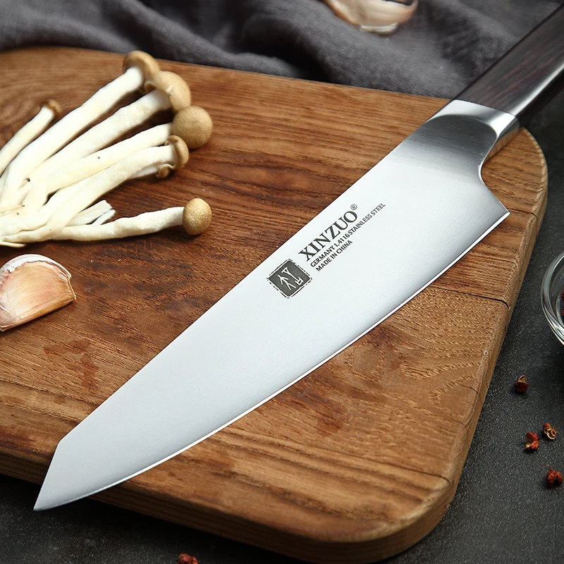 XINZUO 8 ''кухонный нож шеф-повара, немецкие 1,4116 кованые ножи из нержавеющей стали, нож для резки мяса с черной ручкой