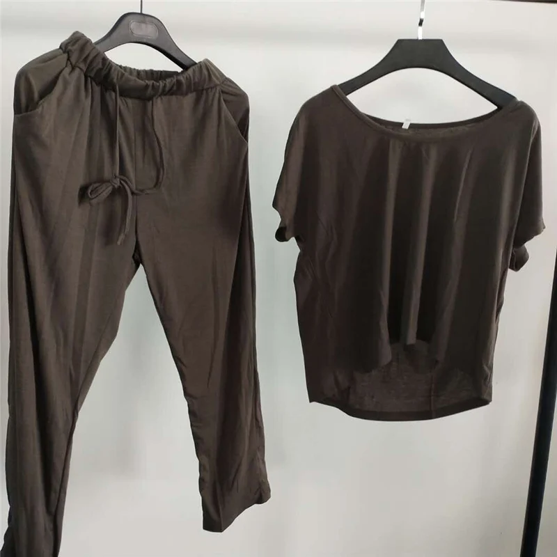 Женский костюм в стиле ретро повседневный свободный однотонный на шнуровке для