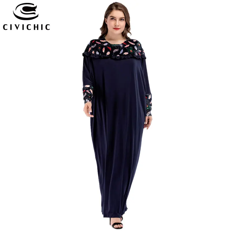 Длинное платье CIVI С рукавами летучая мышь средней длины для мусульманской церкви