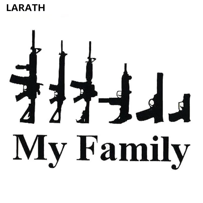 2021 My Family Мультяшные наклейки на автомобиль с пистолетом забавные виниловые окно