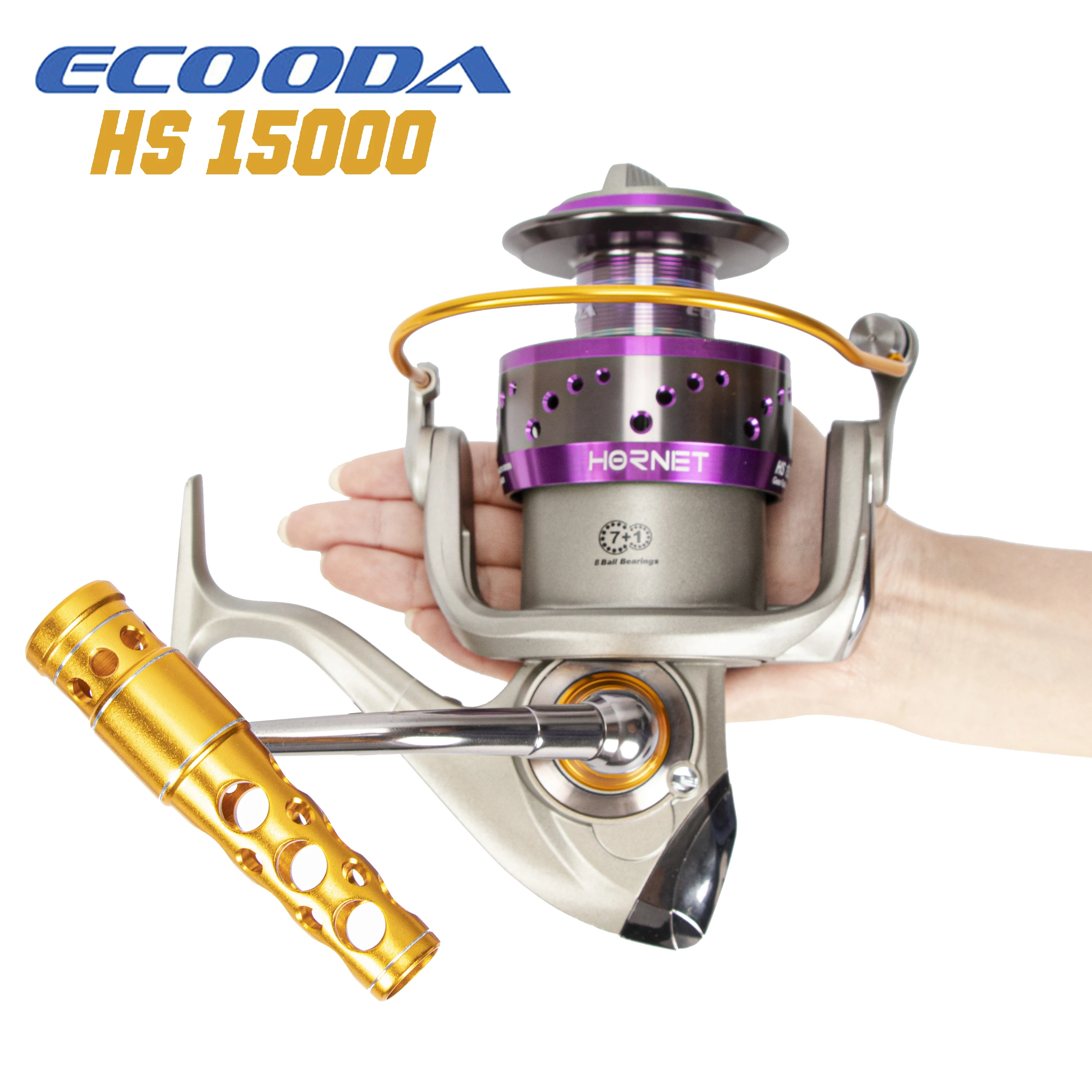 ECOODA 2021 Новый Hornet 15000 тяжелых металлов спиннинг катушка спиннинга для морской
