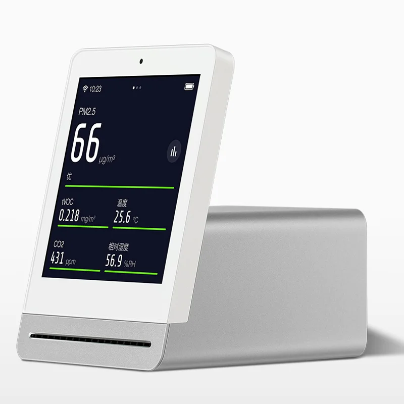 white Xiaomi Clear Grass Air Detector 3," ips сенсорный экран для мобильного управления комплексным монитором PM2.5 управление через приложение для внутреннего и наружного использования - Цвет: white