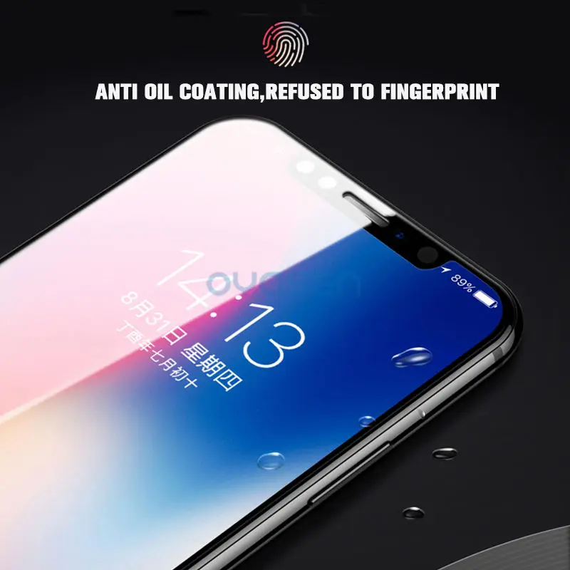 4D изогнутое закаленное стекло для iPhone 7 8 Plus X полное покрытие круглая Защита