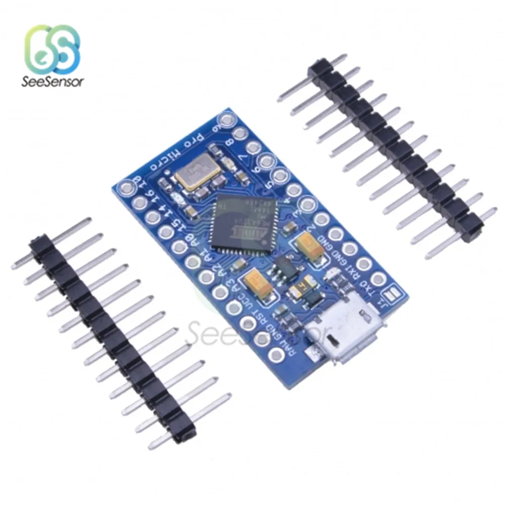 Pro Micro ATMEGA32U4 5 в 3 В плата контроллера модуля материнская 8 МГц 16 с Загрузчиком Mini USB