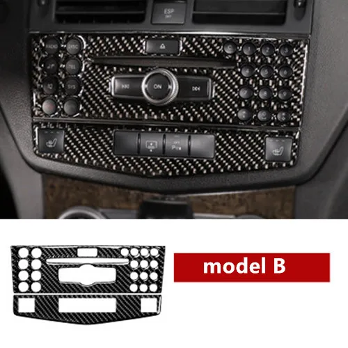 model B Центральная консоль кондиционер CD панель Крышка отделка 2 шт. для Mercedes Benz C class W204 C200 C260 C300 C180 2007-10 углеродного волокна - Название цвета: model B