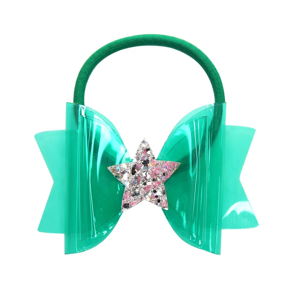 ncmama Small 3 Inch Jelly Bows for Girls with Hair Rubber Band Handmade Waterproof Swim/Pool Glitter Star Kids Headwear | Детская одежда