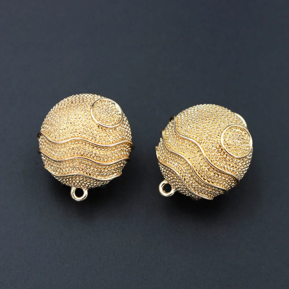 Stud Clip Earrings Post Circle Base with Loop Hanger DIY Findings Accessories Indian Indonesian Wedding Dubai Gold-color Jewelry | Украшения