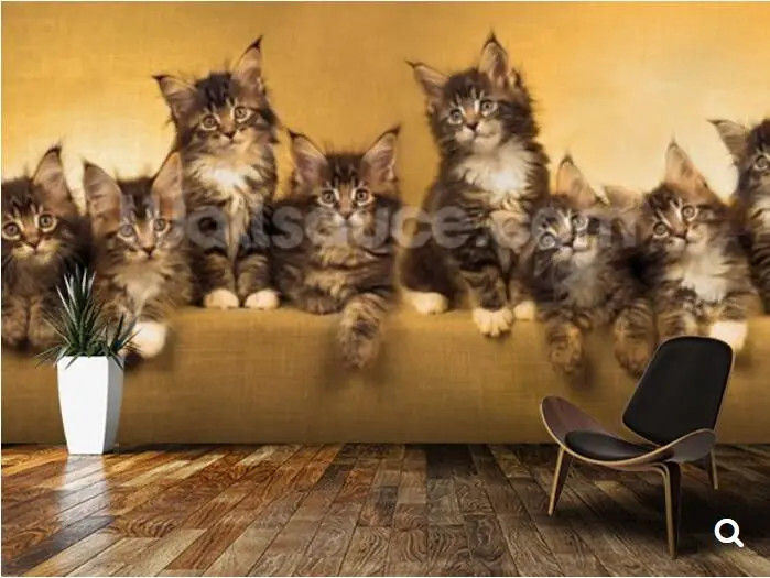 Пользовательские детские обои панорамные котята 3D Мультяшные фрески для детской