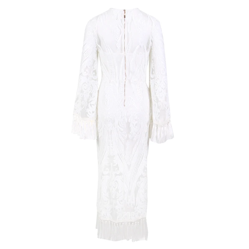 CHICEVER летнее винтажное кружевное лоскутное белое платье с кисточками для женщин