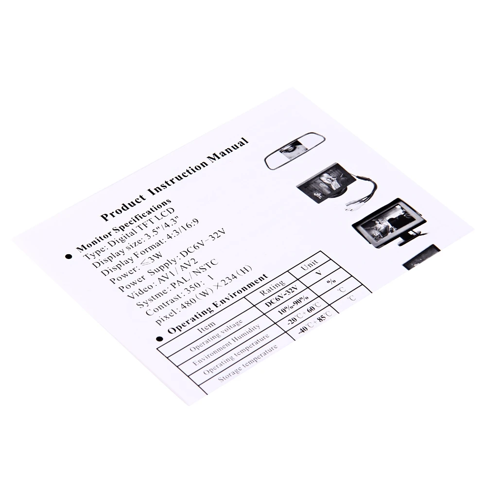 Ночное видение складной Экран автомобиля ЖК дисплей Мониторы Авто 4.3 &quotОбратный