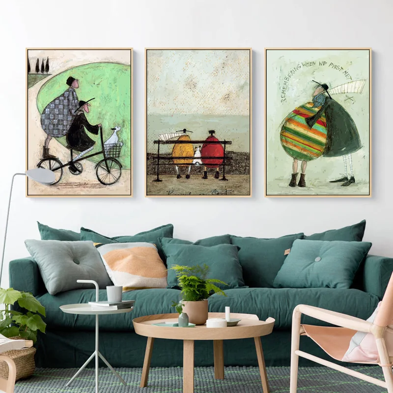 Maeham Nordic Happy family Canvas Painting figure Prints Posters Wall art reminiscence poster for Living Room Morden Home Decor | Дом и сад