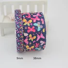 Темно-синяя корсажная лента с принтом бабочки, украшение для свадебного фестиваля, ремесла для шитья 16-75 мм