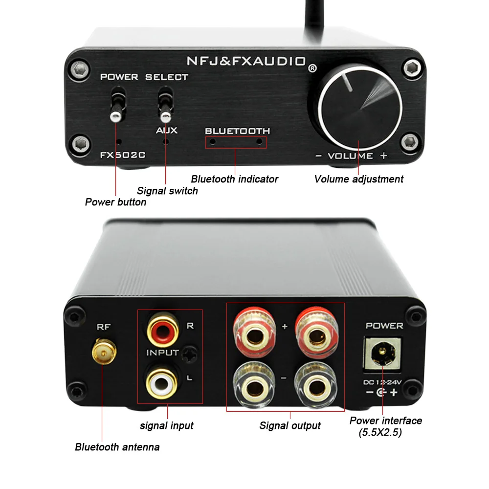 FX-Audio FX502C Bluetooth 4 0 аудио цифровой Мощность усилитель Amplificador TPA3116D2 CSR8635 дома Hifi