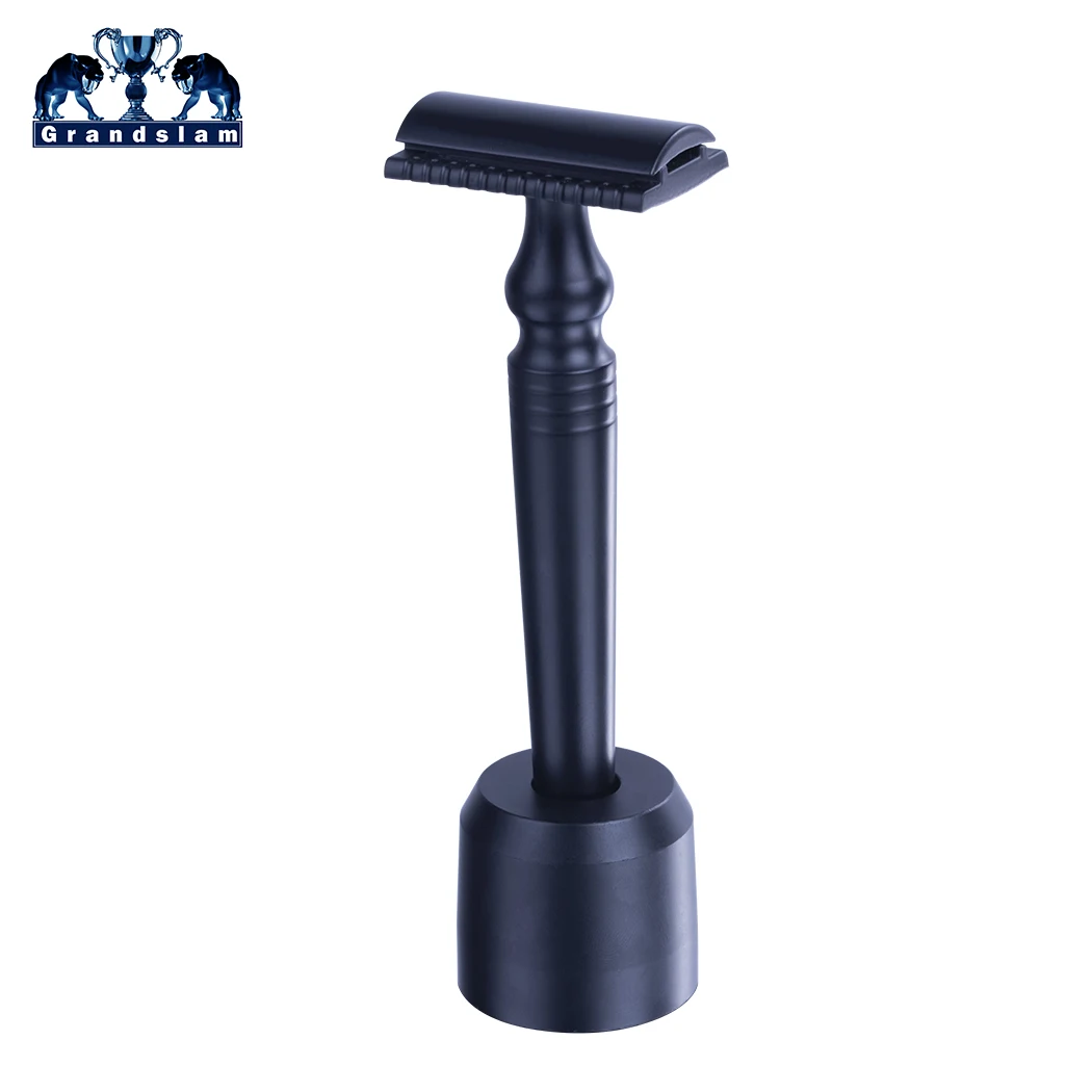 Grandslam Double Edge Safety Razor Blcak Alloy Handle Men's Classic Manual Shaving Shaver Holder Come with 10 Free Blades | Красота и