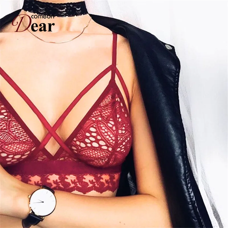 Comeondear бюстгальтер на бретельках RK80462 сексуальный кружевной Бюстье прозрачное