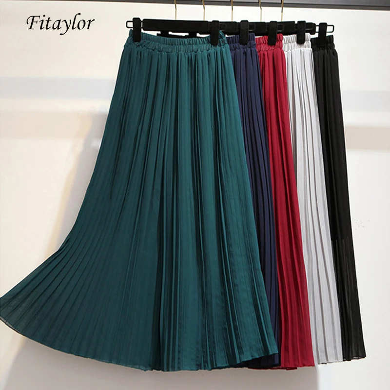 Fitaylor Chiffon Wide Leg Pants Women Casual High Waist Summer Pleated Ankle-length Loose Fashion Ladies Trousers | Женская одежда