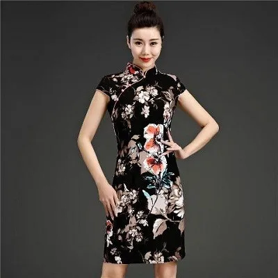 Casual flowers Sheng Coco 5XL китайское традиционное платье с принтом эластичность лен хлопок китайский Qipao короткое улучшение эластичная сила Cheongsam - Цвет: Casual flowers
