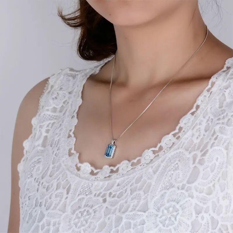 LOVERJEWELRY День Святого Валентина изумрудная огранка 8x12 мм 14кт белое золото