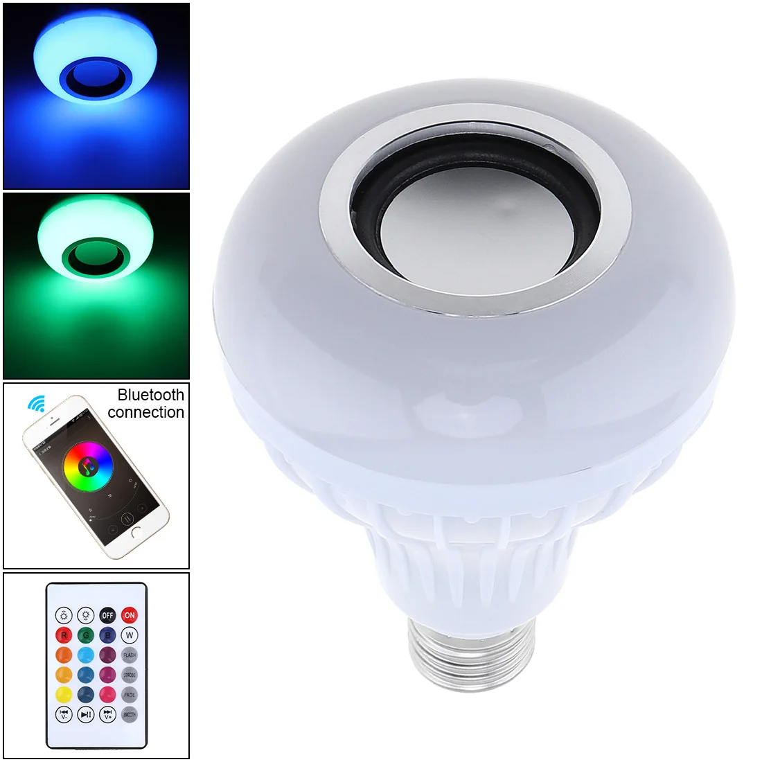 12 Вт E27 RGB Bluetooth динамик светодиодная Волшебная Лампочка Поддержка