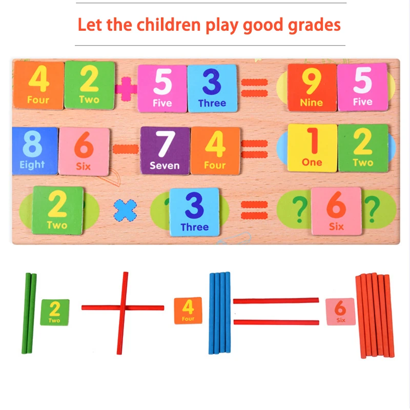 Tangram Wooden children early education with numbers computing box children's thinking Rod educational | Игрушки и хобби