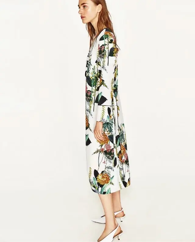 Женское длинное кимоно Boho повседневное этническое с v образным вырезом цветочным