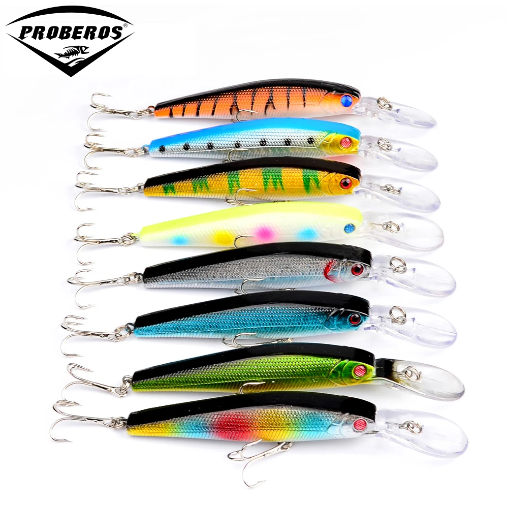 8pc Top Quality Fishing Lures 8 color Minnow fishing bait 5&quot-12.7cm/14.22g-0.51oz tackle DW1089 | Спорт и развлечения