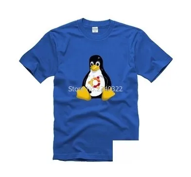 Новая операционная система UBUNTU Tux Linux футболка Пингвин мужская летняя хлопковая с