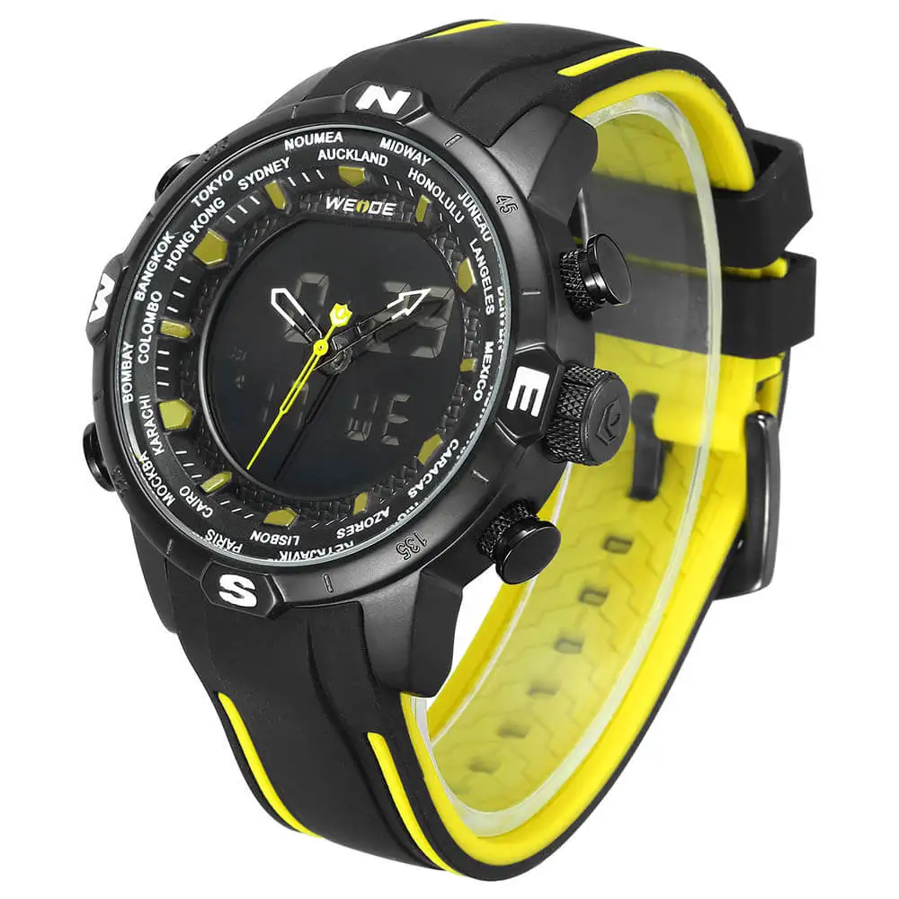 WEIDE оригинальные силиконовые ЖК-цифровые мужские часы спортивные роскошные