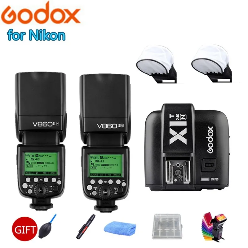 3x GODOX V860IIN V860II N + VB 18 литий ионный аккумулятор ttl 2 4G HSS 1/8000s Вспышка Speedlite X1T триггер