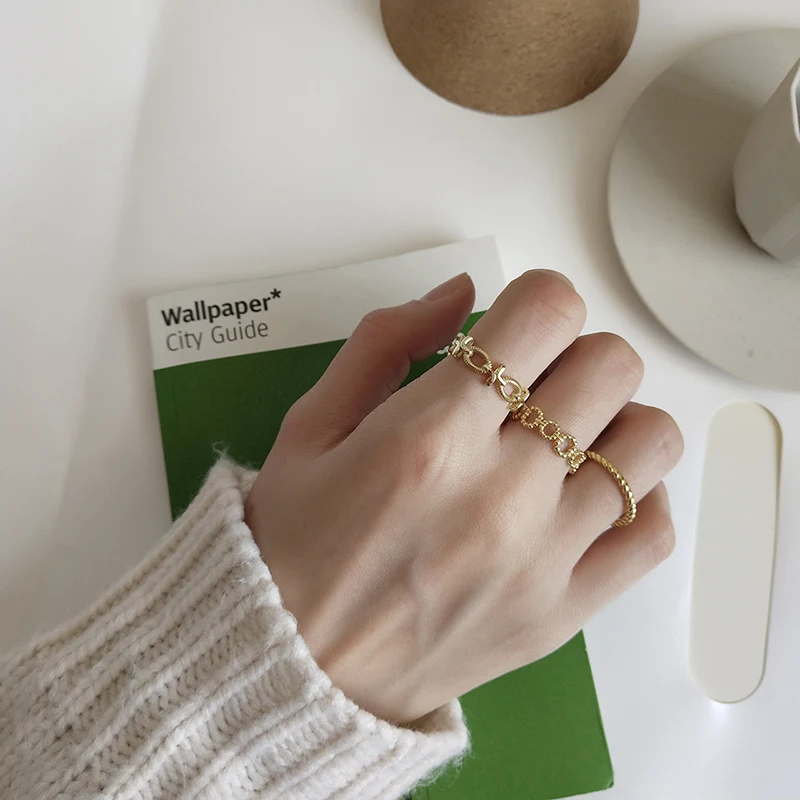 WTLTC круглые кольца с бусинами витые серебристые геометрические для укладки