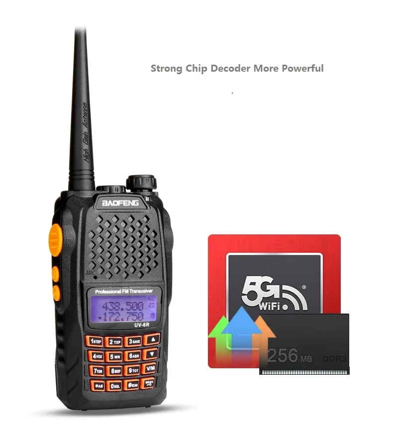 2pcs high power 7W BaoFeng uv-6r Portable UV-6R Dual Band Walkie Talkie higher power than baofeng uv-5r Two Way Radio рация