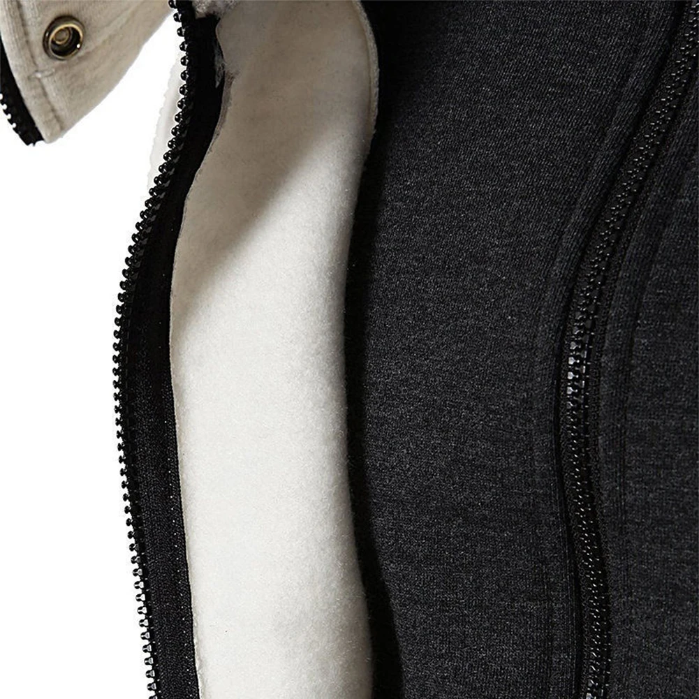 

Fashion Men Coat High-necked Hooded Casual Jacket Coat Outwear Autumn Winter